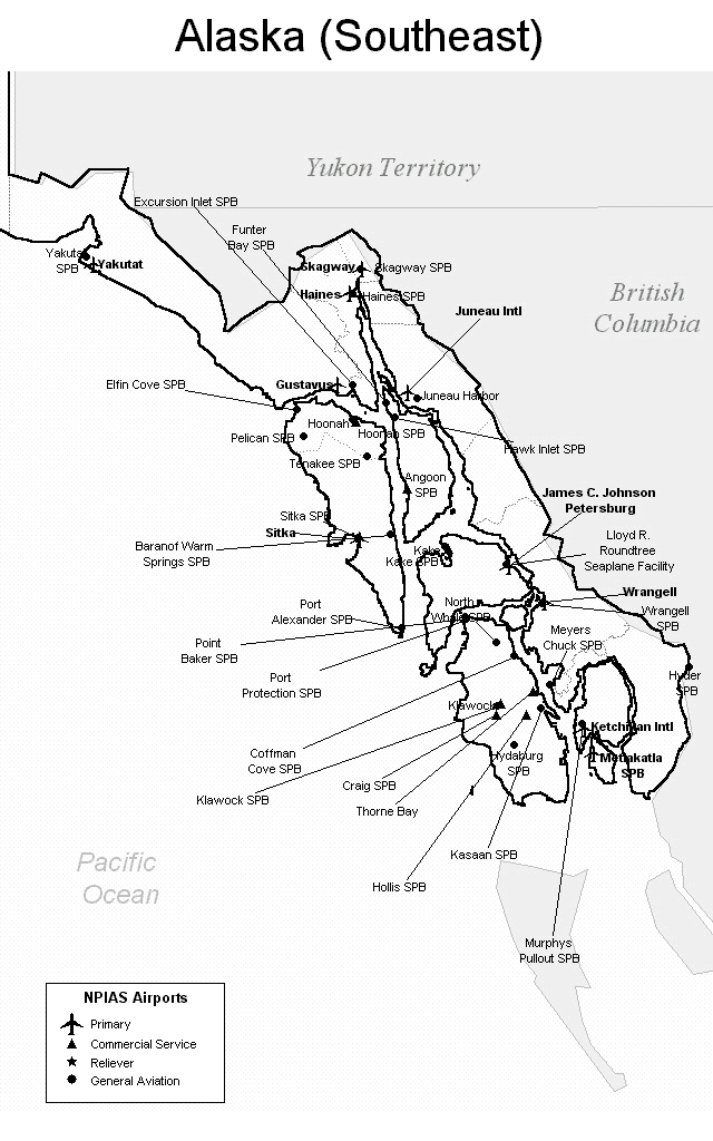 southeastern alaska airport map